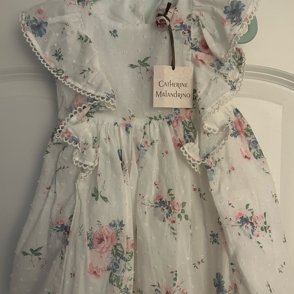 Catherine Malandrino Kids Dress - White with Pink and Blue Floral